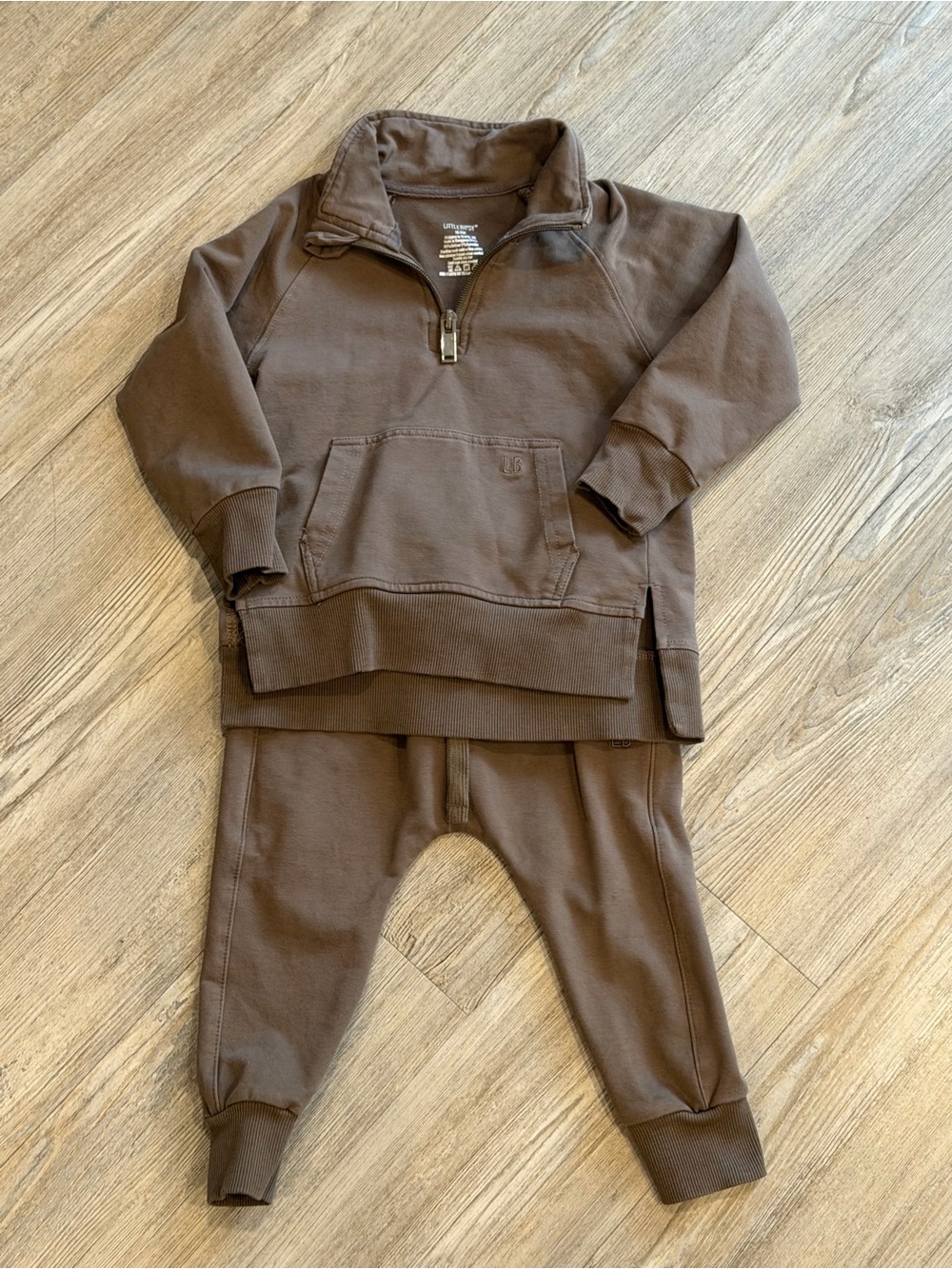Little Bipsy Cocoa 3/4 Zip Pullover and Joggers